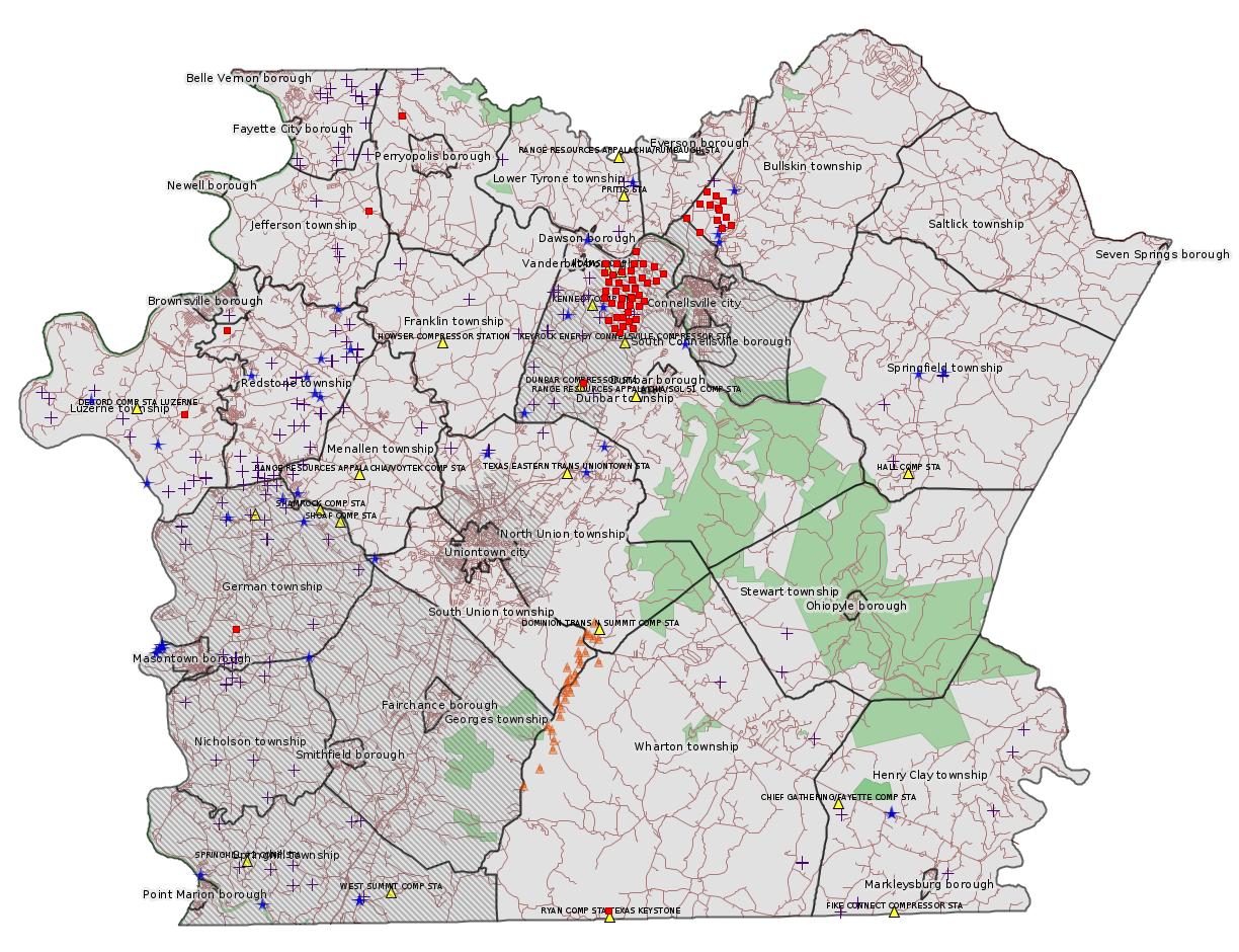 Fayette
County Coalbed Methane Wells