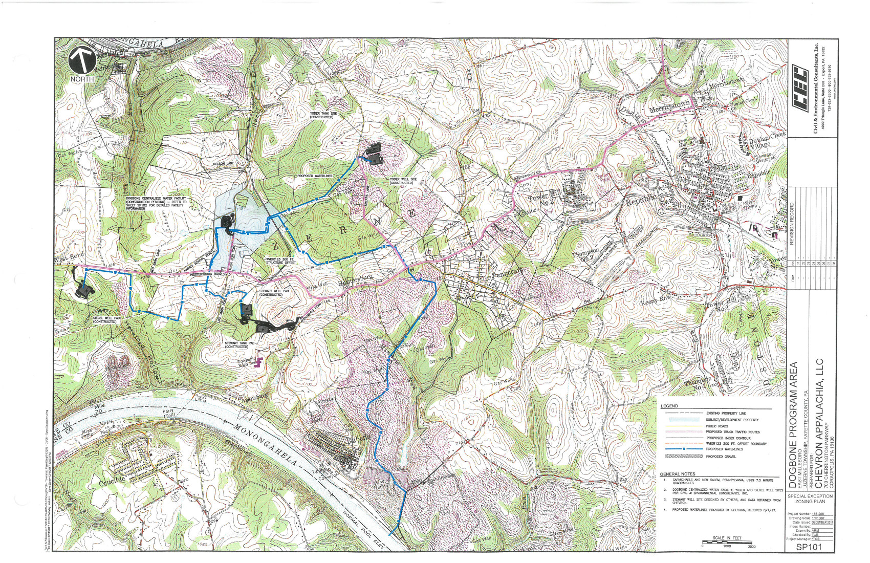 Dogbone Centralize
                Water Facility Proposed Pipelines