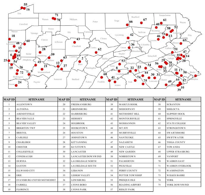 DEP_Air_Monitoring_Network_Map